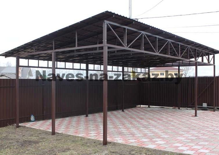 Навес для авто односкатный 6 на 8 в Бресте Навес для авто односкатный 6 на 8