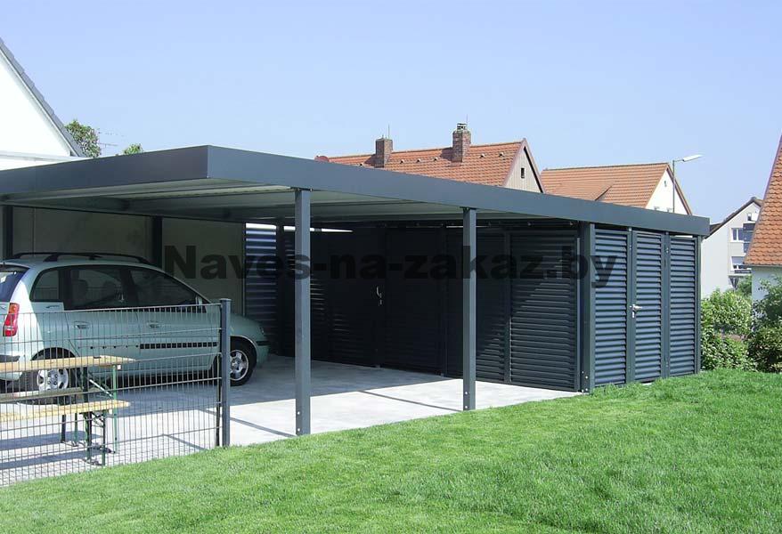 Автонавес в современном стиле с хозблоком 6 на 9 в Бресте Автонавес в современном стиле с хозблоком 6 на 9