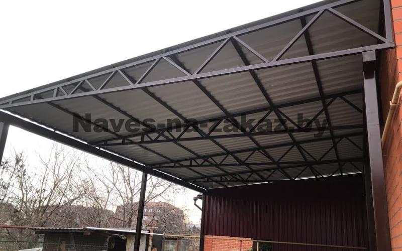 Односкатные навесы из металлопрофиля 6 на 6 в Бресте Односкатные навесы из металлопрофиля 6 на 6