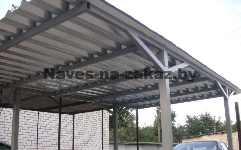Односкатный навес для машины 3 на 4 м в Бресте Односкатный навес для машины 3 на 4 м