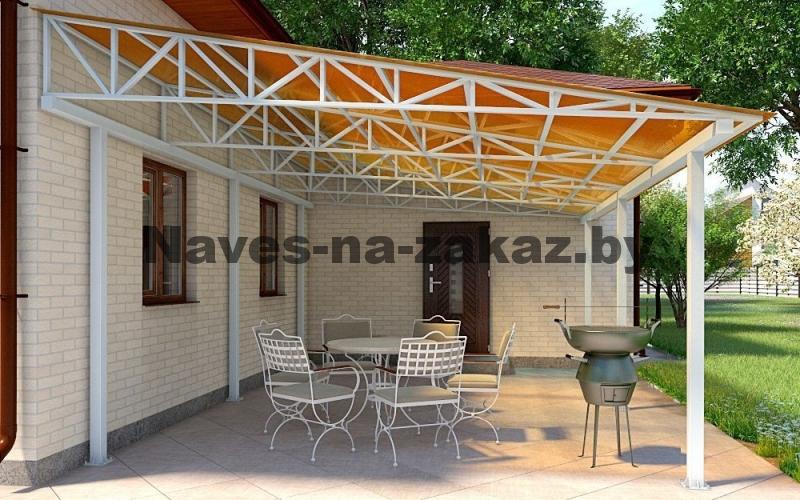 Односкатный навес для зоны отдыха 5 на 6м в Бресте Односкатный навес для зоны отдыха 5 на 6м